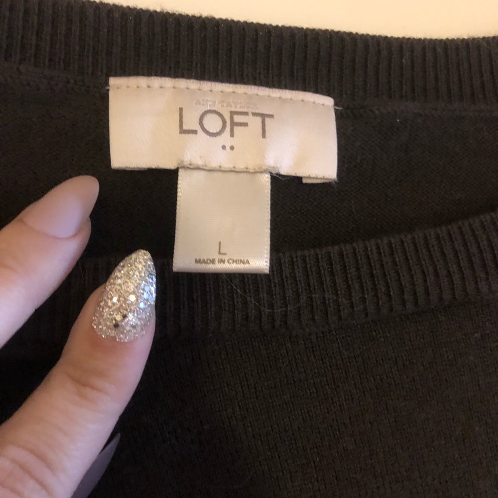 LOFT Colorblock Sweater L - Picture 3 of 4